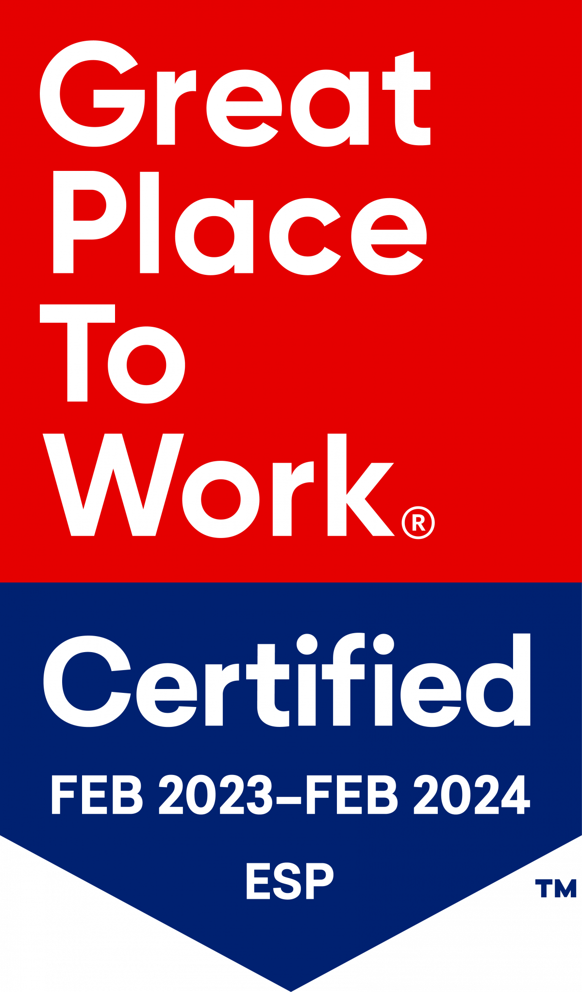 Gptw certified badge ESP FEB 23 24