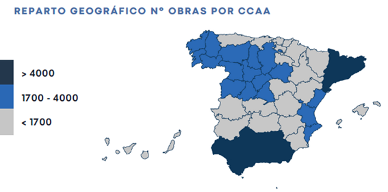 Reparto geogru00e1fico por CCAA