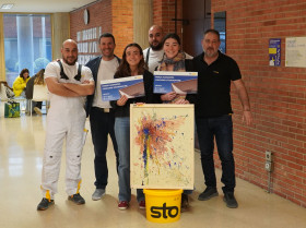 Estudiantes ganadores del concurso Sto en la Escuela de Arquitectura de la Universidad de Navarra